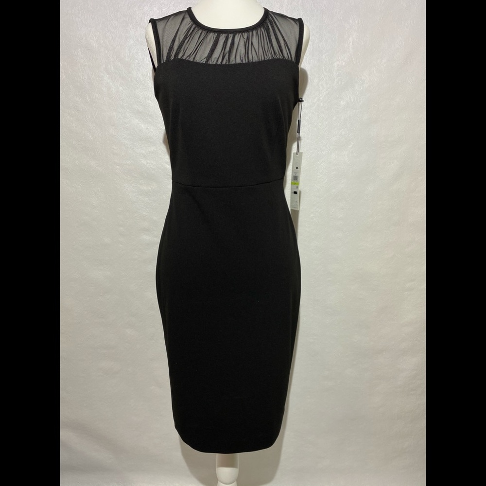 Calvin Klein Sleeveless Sheath Yolk Dress
